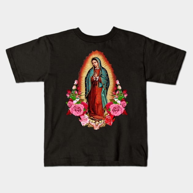 Our Lady of Guadalupe Virgin Mary Kids T-Shirt by Cabezon